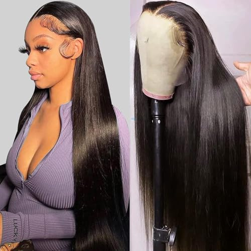 Echthaar PerüCke 13x5 Full Lace Front Wig Human Hair 200% Density Straight PerüCken Echthaar Damen 100% Brasilianer Human Hair Wigs For Black Women In Schwarzer Farbe 22 Zoll
