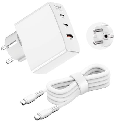 TAIFU 28V 5A 140W USB C Alimentatore Caricatore Compatibile con MacBook Pro 16 14 13 M3 M2 M1 Pro Max Air, Dell XPS 17 15, Droni, Monitor, Caricabatterie GaN con Protocollo di Ricarica rapida PD 3.1