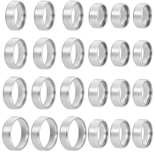 nbeads Edelstahl Rohling Ringe, einfarbig Inlay Finger Ringe Ehering Rohling für handgefertigte Schmuckherstellung Geschenk