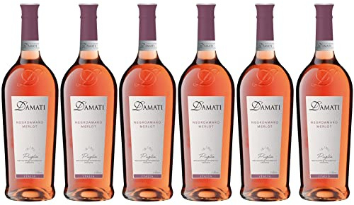 D'Amati - Roséwein Negroamaro merlot, Italien, IGP Puglia (6 x 1 l) (Packung mit 6)