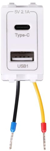 Kquepo Adaptateur Secteur de Charge pour Téléphone USB Type-C à Double Port 220V Prise 5V 2.1A Module D'Alimentation Transformateur Chargeur