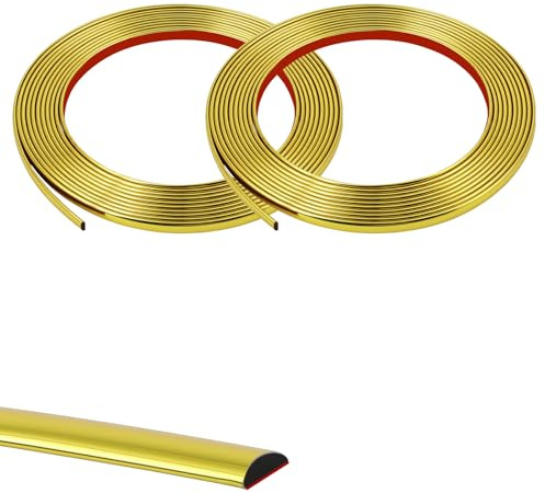 AOOSU Baguette de Finition, 2 Rouleaux 5M*8MM Moulures Décoratives Autocollantes, Moulure Adhesive Bordure de Finition, Moulure Autocollante Murale PVC pour Mur Meubles Plafond Armoire Plancher