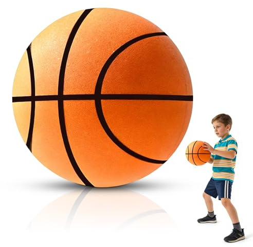 Silent Basketball, 2026 Upgrade lautloser Schaumstoffball Größe 7 (24 cm Durchmesser), Lautlose Basketball,luftloser leichter Trainingsball für Indoor-Dribbling und Training im Innenraum (Orange)