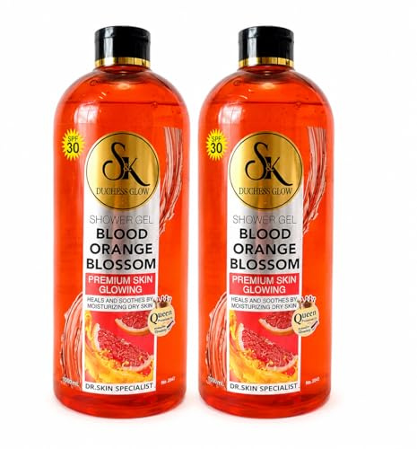 SK Duchess Glow Blood Orange Blossom Shower Gel, Gel Form, SPF 30, Super L-Glutathione, Skin Brightening, 1000ml