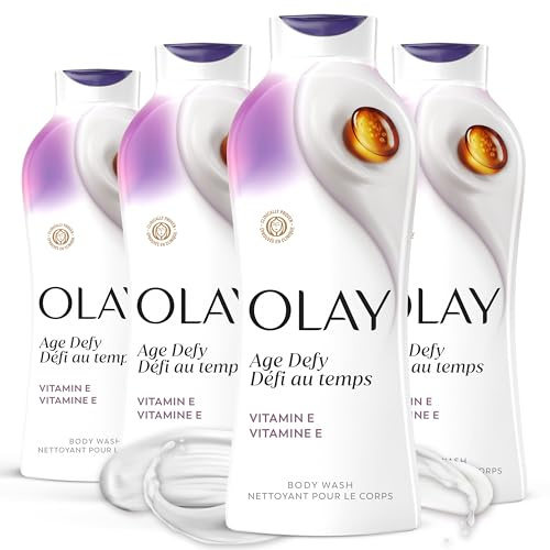 Olay Age Defying Body Wash with Vitamina E & B3 Complex, 22 oz (4 unidades) para hidratar