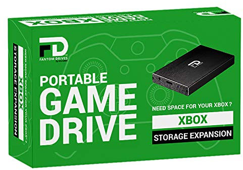 Fantom Drives FD - Disco Duro portátil Xbox de 2 TB, USB 3.2 Gen 1-5 Gbps, Aluminio, Negro, Compatible con Xbox One, Xbox One S, Xbox One X (XB-2TB-PGD)