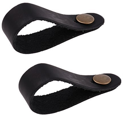 Baoblaze 2x Mikrofaser Gitarrengurt Knöpf Band 19.5cm für Standard Gitarre, Schwarz