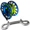 Baoblaze Hohe Qualität Aluminium Mini Reel Fingerreel Unterwasser Sport Finger Reel mit 15/30 Meter Leine und Karabinerhaken - Blau 30m