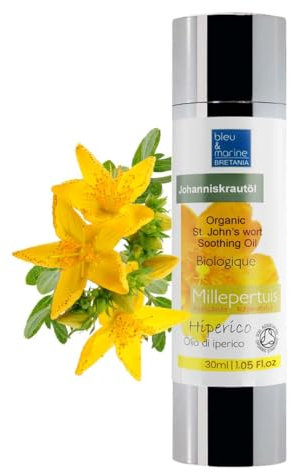 Gocce di Olio Iperico Massaggio Rilassante Olio Erba di San Giovanni Concentrato Forte 100% Puro Olio Corpo Cicatrici Olio Smagliature Gravidanza Olio Capelli - 30 ml