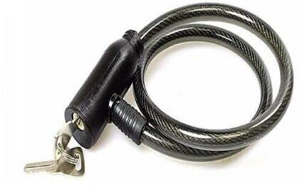 Steel Spiral Cable Bicycle Bike Lock 2 Keys Cycle Chain PVC Non scrachable Sleve (Black)