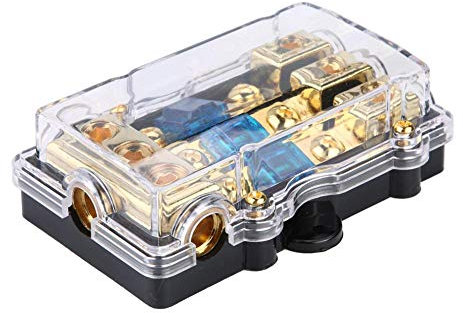 Porta fusibile, scatola portafusibili circuito audio auto stereo 24V 60A 1 in 3 modi 0GA (2GA / 4GA) * 3 in 4GA (6GA / 8GA) * 3 fuori