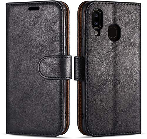 Case Collection für Samsung A20e Hülle - Leder Handyhülle mit Kartenfächern [RFID-Blockierung] Stoßfest [Ständer] Handy Schutzhülle für Samsung Galaxy A20e Hülle