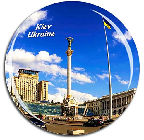 Weekino Unabhängigkeitsplatz Kiew Ukraine Kühlschrankmagnet 3D Kristallglas Touristische Stadtreise City Souvenir Collection Geschenk Starker Kühlschrank Aufkleber