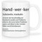 Shirtinator Beruf Definition Handwerker Geschenk Tasse mit Spruch, Arbeit Kollegen Gag Job witzig Teetasse