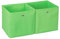 Relaxdays Aufbewahrungsbox Stoff 2er Set, quadratisch, Aufbewahrung für Regal, Stoffbox in Würfelform 30x30x30 cm, grün