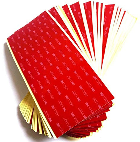 Clear, Black, Grey ~ 3M VHB DOUBLE SIDED Self Adhesive STICKY PADS ~ 200mm x 100mm x 1mm thick ~ large Mounting, Dash Cam, Automotive Tape Sheets (1, Black)