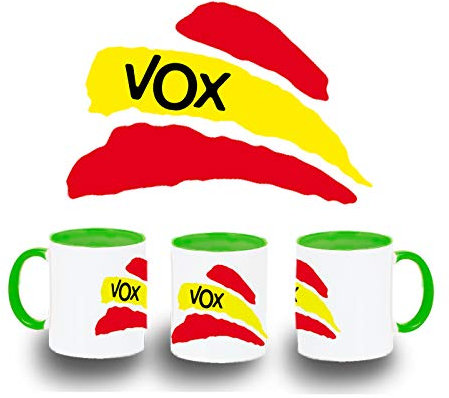 TAZA VERDE BANDERA ESPAÑA PARTIDO VOX color mug