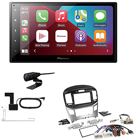 Pioneer SPH-DA160DAB 2-DIN Autoradio CarPlay Android Auto Bluetooth DAB USB passend für Hyundai H-1 Cargo und Travel ab 2015 schwarz/Silber mit automatischer Klima und Uhr
