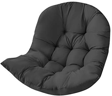 Hängesessel Kissen, Schaukel Hängendes Ei Rattan Stuhl Kissen Garten Patio Kissenbezug Auflage Für Polyrattan/Rattan Hängeschaukel, Hängekorb, Schaukel Korb, Rückenkissen (Schwarz)
