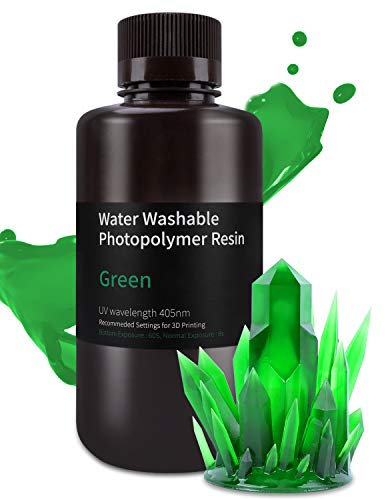 ELEGOO Resin Wasser Abwaschbar 1000g Transparent Grün, 405nm LCD UV-Härtung 3D Drucker Resin Water Washable Resin für MSLA/LCD/DLP Resin 3D Drucker