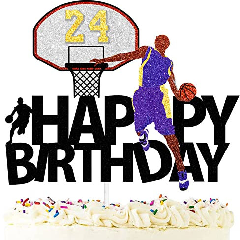 Basketball Cake Topper - Happy Birthday Party Basketball Star Themed Boy girl Cake Decorations