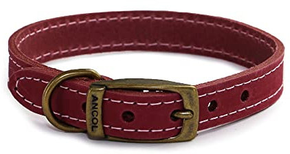 Ancol Timberwolf Premium Leather Dog Collar - Comfortable Durable Pet Training Accessory - Raspberry Bridle Leather - Soft Supple Waterproof Treated - 39-48cm Size 5