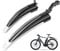 Ledeak Fahrrad-Schutzblech-Set, tragbar, verstellbar, für Rennrad, Mountainbike, Fahrrad, Reifen, vorne und hinten, Kotflügel für MTB, Mountainbike, Rennrad (schwarz + weiß)
