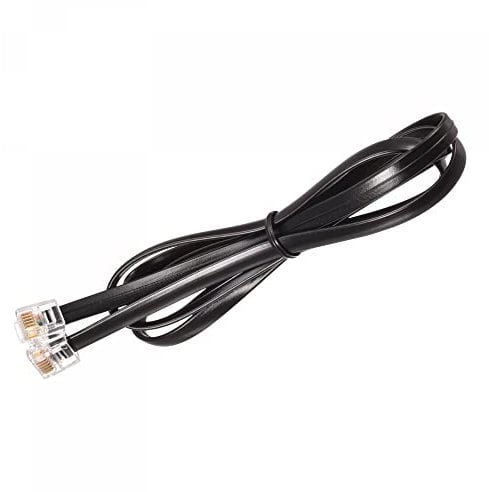 sourcing map Phone Extension Cord 3.28FT Telephone Cable Phone Line Cord RJ11 6P6C Plugs, Male to Male for Phone and Fax Black 1pcs