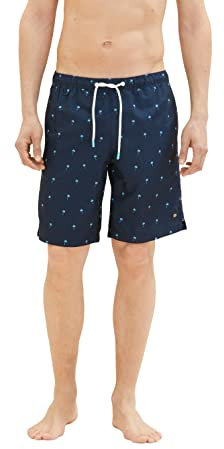 TOM TAILOR Costume da Bagno, Uomo, Rosa (Morning Pink Palm Design 31481), XS