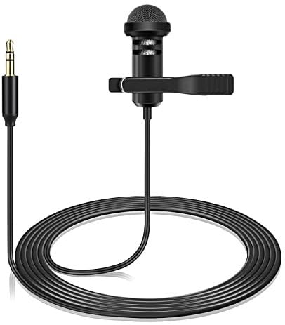 Lavalier Microphone for Rode Wireless GO 2 / ii & DJI Mic Transmitters, Omnidirectional Lapel Lav Videomic with Clip, 5 ft