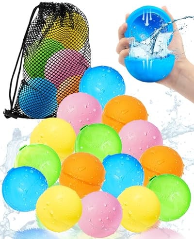 SOPPYCID Wiederverwendbare Magnetische Wasserballons, Wasserbombe Selbstdichtend Schnellfüllung, Sommerspielzeug, Outdoor-Wasserspielzeug, Outdoor-Aktivitäten Wasserkämpfe, Sommerparty 15 STK