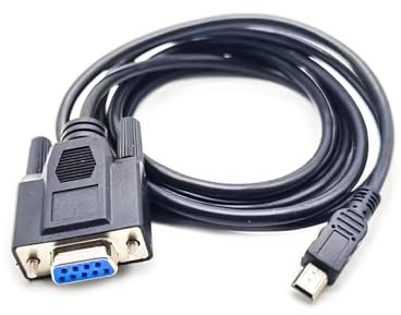 Elecbee Adaptateur Série USB vers RS232 USB Mini 5 Broches Mâle vers DB9 Broche Femelle Câble Convertisseur Série 1 Mètre pour Caisse Enregistreuse, Modem, Scanner, Appareil Photo Numérique,Noir