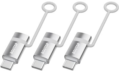 BOUTOP 60W [Apple MFi Zertifiziert] Lightning auf USB C Adapter für Schnelles Laden Kompatibel mit iPhone 15 Pro/15 Pro Max/15/15 Plus, MacBook, iPad - [3 Stück, Silber]