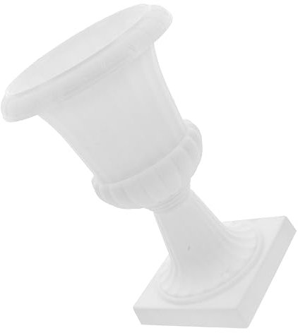 DEARMAMY Garden Urn Planter White Roman Urn Pot Novelty Classic Urn Garden Pot Roman Column Flower Pot Plastic Flower Pots for Wedding, Porch, Graden, Balcony, Home Roman Flower Vase