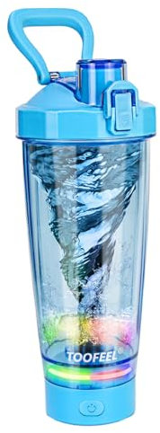 TOOFEEL Electric Protein Shaker Bottle - 20 oz USB Rechargeable Shaker Cups for Protein Shakes, Self Stirring Shaker Bottle for Protein Mixes, BPA Free Workout Gym Shaker Bottle, Blue