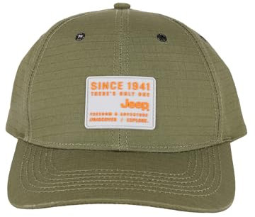 Jeep Since 1941 There's Only One Rubber Patch Logo 6 Panel Mid Profile Trucker Hat Dad Cap, Grün , Einheitsgröße