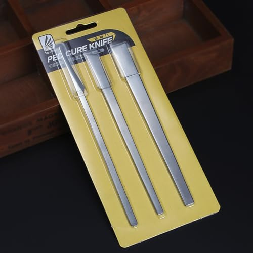 ZGGDHSWLLMF Stainless Ingrown Toenail Pedicure Knife Set,professional Foot Skin Scraper Repair Sharp Blade Kit for Nail Corn Callus Paronychia Treatment. (3), Steel