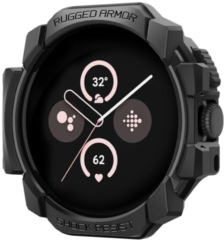 Spigen Cover Rugged Armor Compatibile con Google Pixel Watch 3/2/1 41mm (2024/2023/2022) - Nero Opaco