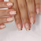 Calkrer - Lot de 24 faux ongles à pression - Couleur or - Taille moyenne - Couverture complète - Colle gel et lime à ongles