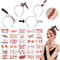 XLZJYIJ 4 Stück Halloween Horror Haarreif, Halloween Grusel Accessoires mit 30 Halloween Tattoo Narben, Horror Haarreif Set, Halloween Messer Haarband für Fasching Karneval Kostüm Party Cosplay