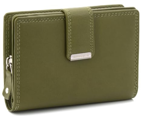 ekavale Damen Geldbörse aus weichem Leder mit RFID-Schutz - Damen-Portemonnaie (Pistazie)