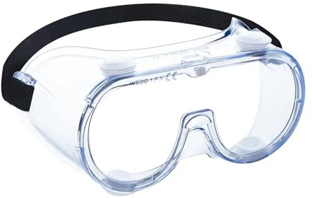 simpa Clear Safety Goggles Protective Eyewear with Direct Vent. Single Pair. CE Certified Protection.