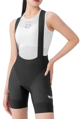 ROCKBROS TVI Salopette Ciclismo Donna, Pantaloni Ciclismo Estivicon Donna, Pantaloncini Bici Imbottiti Traspirante con Tasca per Bici da Corsa, Mountain Bike, MTB, Nero, XS