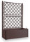 Briconess.com Fioriera in Resina da Giardino con Pannello grigliato e Vaso Effetto Rattan con riserva d'Acqua e indicatore di Livello Natural Deluxe - White