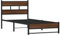 vidaXL Metallbett, Bett ohne Matratze mit Kopfteil, Bettgestell mit Lattenrost, Einzelbett für Schlafzimmer, Braun Eichen-Optik 90x200cm