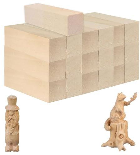 YUNXCNA, 20 Stück Lindenholz Holzblöcke zum Schnitzen, 10 x 2,5 x 2,5 cm, Schnitzen Holzblöcke Unbehandelt, für Handwerk, Basteln, Modellbau