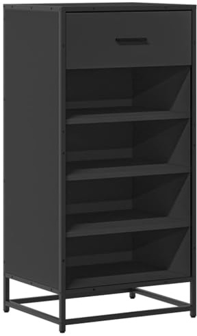 vidaXL Schuhregal Schwarz 48x38x97,5 cm Holzwerkstoff