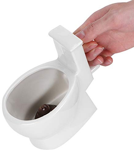 Jwthee Taza de café para inodoro, taza de inodoro de 301 a 400 ml con asa, taza de café de cerámica, taza de café divertida taza de cerámica para bebidas para amigos