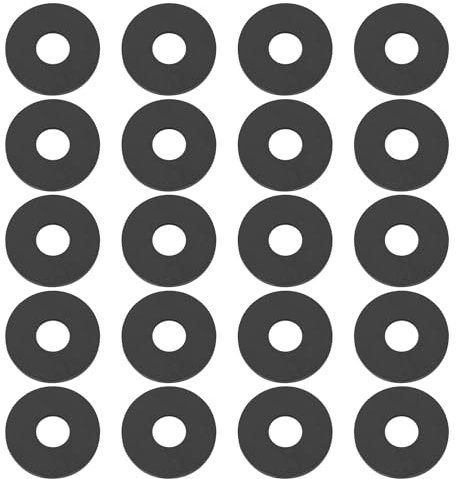 Create idea Lot de 100 rondelles plates en caoutchouc M6 - 19,5 x 6,7 x 1,5 mm - Œillets en caoutchouc pour robinet, tuyau, tuyau d'eau, boulon de fixation - Noir