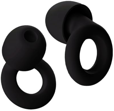 ZLEEPY® Hush+ Earplugs for Sleep | Deeper Sleep | Focus & Calm While Working | Reduce Outside Noise | 26dB (SNR) Noise Reduction | Custom Fit | Looped Earplugs | Support Small UK Business | Black